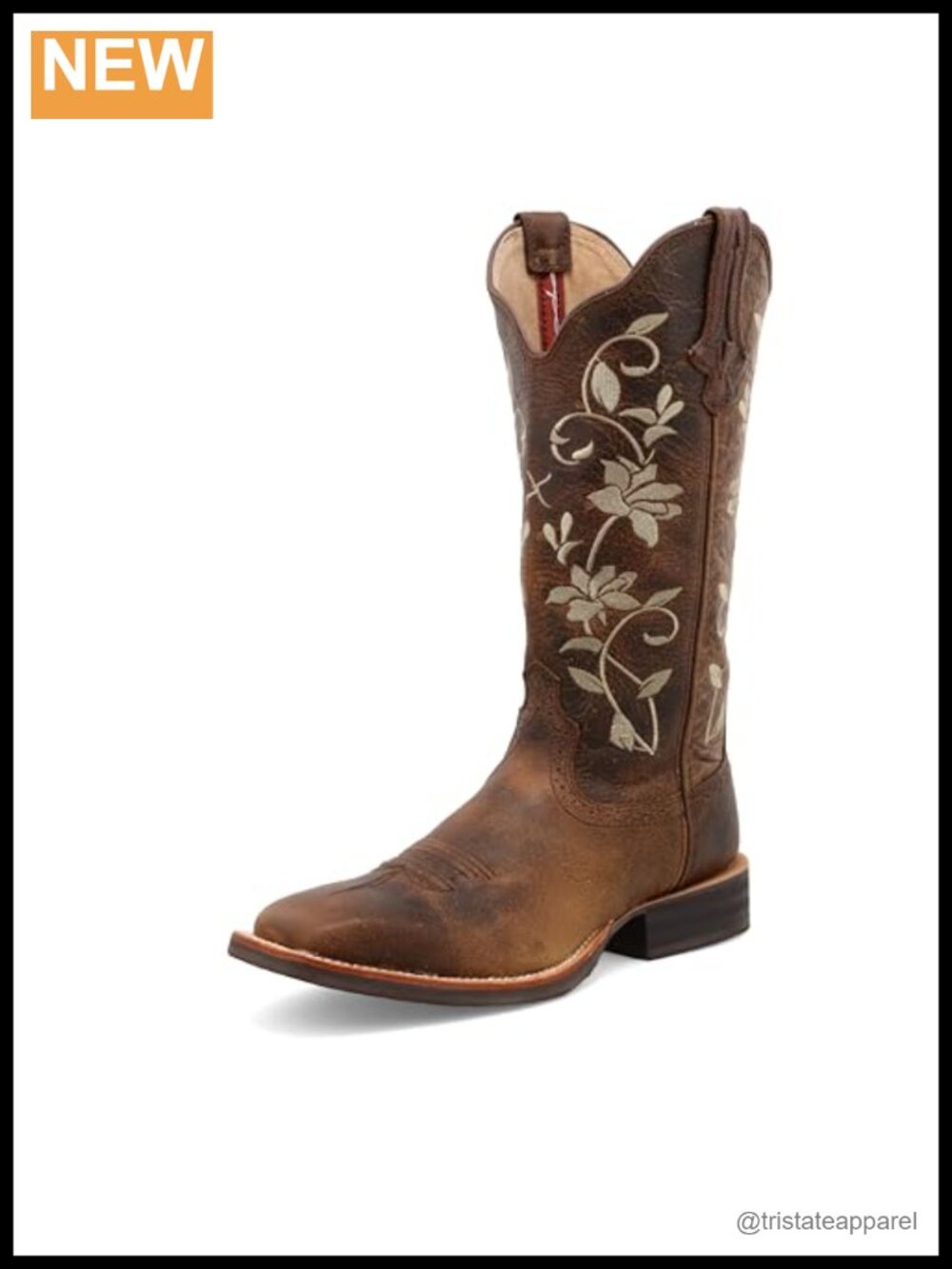 Twisted X Women's 13" Ruff Stock Wide Square Toe Leather Western Boots